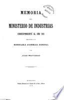 Memoria del Ministerio de Industrias ...