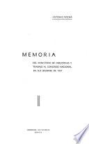 Memoria del Ministerio de la económica nacional ...