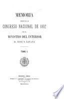 Memoria del Ministerio del Interior presentada al Congreso Nacional