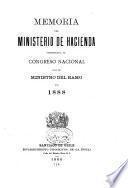 Memoria del Ministrio de Hacienda presentada al Congreso nacional