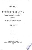 Memoria del Ministro de Justicia e Instrucción Pública