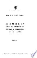 Memoria del Ministro de Minas y Petróleos al congreso nacional en sus sesiones ordinarias de ...
