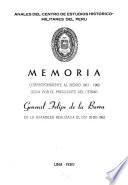 Memoria del Presidente de la Comisión Directiva