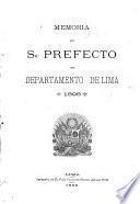 Memoria del sr. prefecto del departamento de Lima 1898