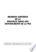 Memoria histórica de la provincia Ingavi del departamento de La Paz
