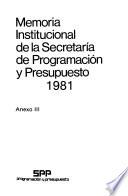 Memoria institucional de la Secretaría de Programación y Presupuesto