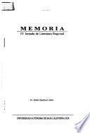 Memoria, IV Jornada de Literatura Regional