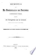 Memoria - Mexico. Secretaría de Justicia e Instrucción Pública