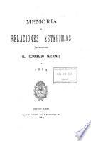 Memoria - Ministerio de Relaciones Exteriores y Culto
