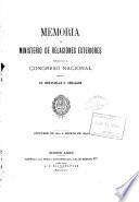 Memoria - Ministerio de Relaciones Exteriores y Culto