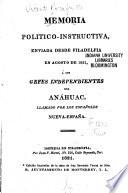 Memoria político-instructiva, enviada desde Filadelfia en agosto de 1821