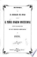Memoria que el Gobernador del Estado presenta al primer Congreso Constitucional de Oaxaca en sus sesiones ordinarias de 1858