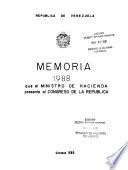 Memoria ... que el Ministro de Hacienda presenta al Congreso de la República