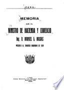Memoria que presenta al Congreso de ... el Ministro de Hacienda y Comercio
