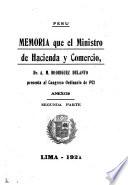 Memoria que presenta al Congreso de ... el Ministro de Hacienda y Comercio
