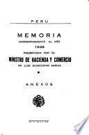 Memoria que presenta al Congreso de ... el Ministro de Hacienda y Comercio