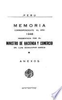 Memoria que presenta el Ministerio de Hacienda y Comercio