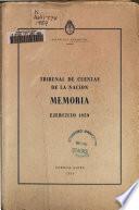 Memoria - Tribunal de Cuentas de la Naćion