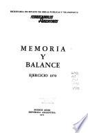 Memoria y balance - Ferrocarriles Argentinos