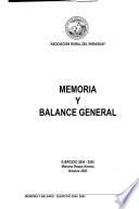 Memoria y balance general