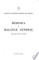 Memoria y balance general