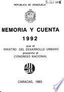 Memoria y cuenta - Ministerio del Desarrollo Urbano