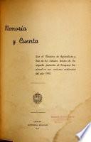 Memoria y cuenta que el Ministro de Agricultura y Cría de los Estados Unidos de Venezuela presenta al Congreso Nacional en sus sesiones ordinarias del año ...