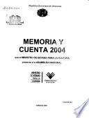 Memoria y cuenta ... que el Ministro de Estado para la Cultura presenta a la Asamblea Nacional