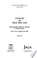 Memorias de JALLA 2004 Lima