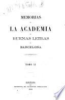 Memorias de la Academia de Buenas Letras de Barcelona