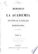 Memorias de la Real Academia de Buenas Letras de Barcelona