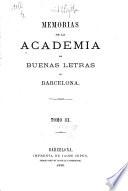 Memorias de la Real Academia de Buenas Letras de Barcelona