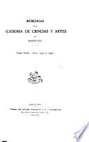 Memorias de la Real Academia de Ciencias y Artes de Barcelona