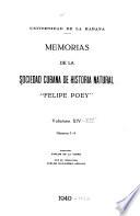 Memorias de la Sociedad Cubana de Historia Natural Felipe Poey