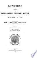 Memorias de la Sociedad Cubana de Historia Natural Felipe Poey