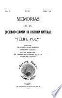Memorias de la Sociedad Cubana de Historia Natural Felipe Poey