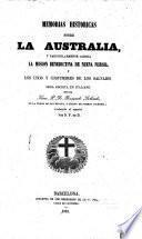 Memorias Históricas sobre la Australia y particularmente acerca la misión benedictina de Nueva Nursia, y los usos y costumbres de los salvajes