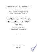 Memorias para la historia del Perú