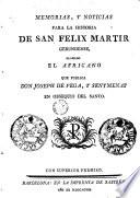 Memorias y noticias para la historia de San Félix Martir Gerundense