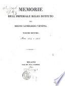 Memorie dell'Imperiale Regio Istituto del Regno Lombardo-Veneto