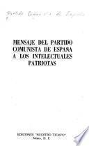 Mensaje del Partido Comunista de España a los intelectuales patriotas