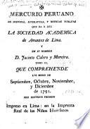 Mercurio peruano de historia, literatura y noticias