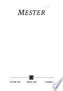 Mester : literary journal of the graduate students of the Department of Spanish and Portuguese...