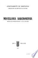 Miscellanea barcinonensia