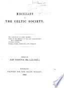 Miscellany of the Celtic Society