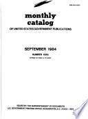 Monthly Catalogue, United States Public Documents