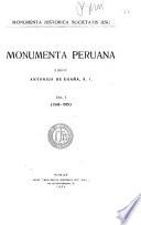Monumenta Peruana: 1565-1575