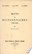 Mots et Dictionnaires. Vol 4