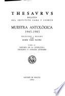 Muestra antológica, 1945-1985: Historia de la literatura, filología y análisis literario