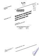Multinational Enterprises and Employment in the Mauritian Export Processing Zone